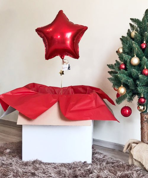 Balon w pudełku – Świąteczne Pozdrowienia