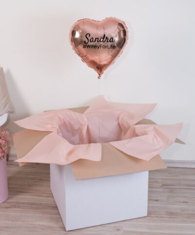 Balon golden rose w pudełku #WifeyForLife