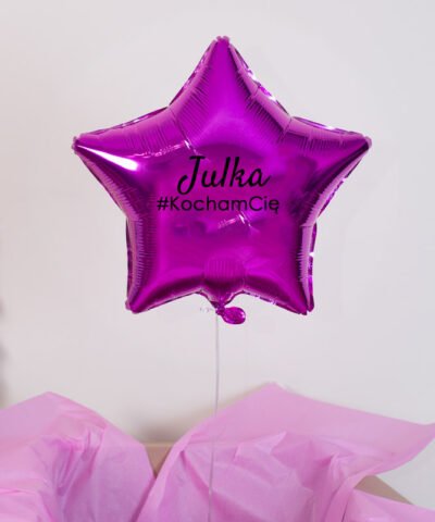 Balon różowa gwiazdka z helem w pudełku – #LoveForEver