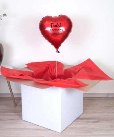 Balon serce z helem oraz napisem – Imię + Kochany dziadek
