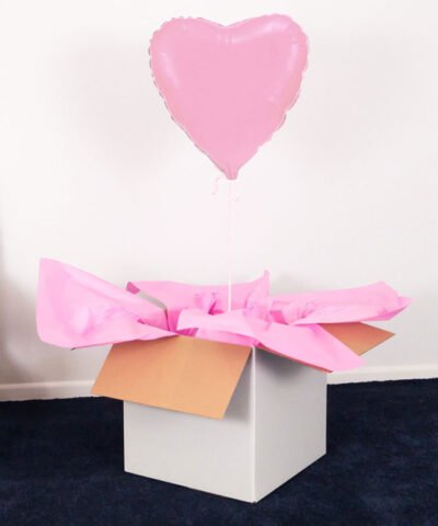 Balon różowe serce z helem w pudełku – Pink Vibes