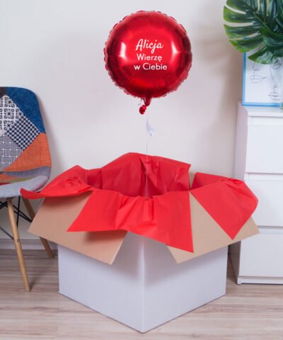 Balon z helem w pudełku – Wierzę w Ciebie