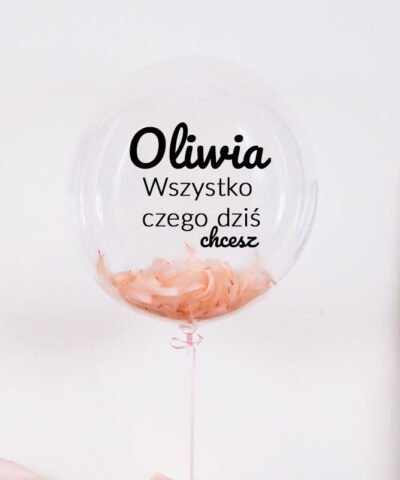 Wielki balon w pudełku z napisem – Wszystko czego dziś chcesz