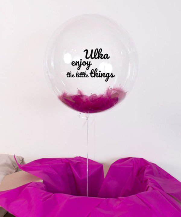 Balon z helem w pudełku – Enjoy The Little Things + imię