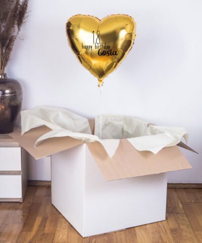 Balon z helem w pudełku na 18 urodziny – Happy Birthday