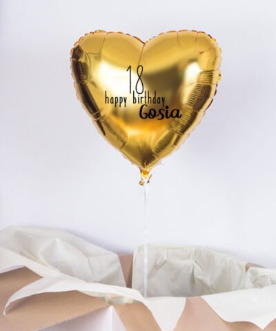 Balon z helem w pudełku na 18 urodziny – Happy Birthday