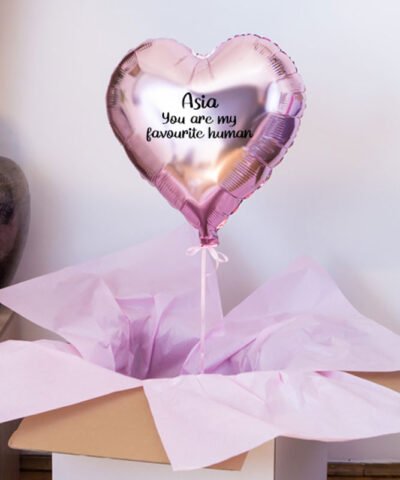 Różowy balon z helem w pudełku – My favourite human