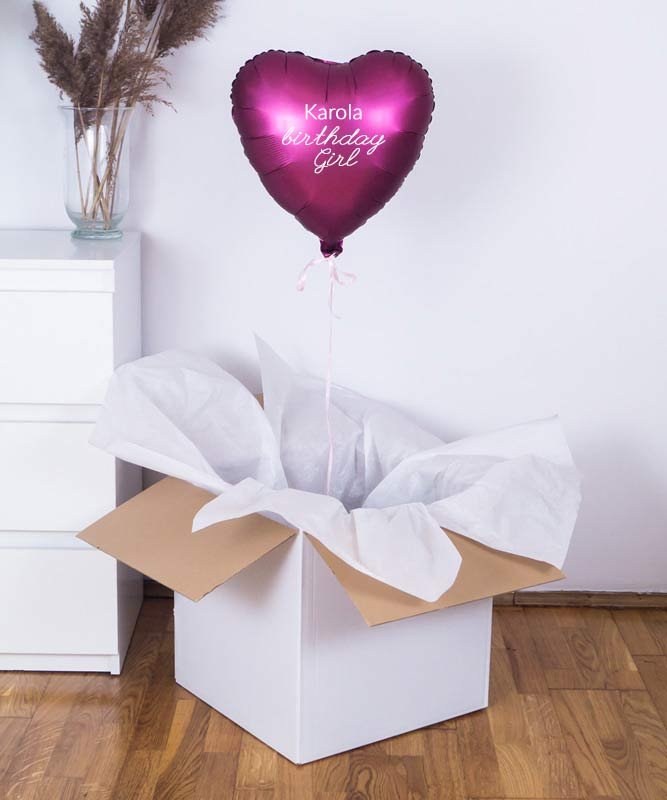 Balon serce z helem na prezent – Urodzinowa dziewczyna