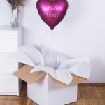 Balon serce z helem w pudełku na prezent + Twój napis