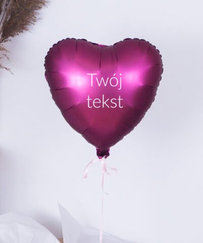 Balon serce z helem w pudełku na prezent + Twój napis