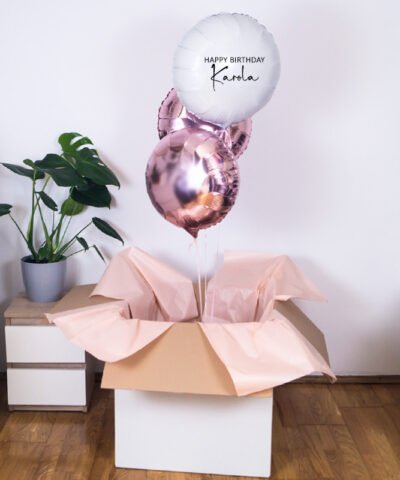 Balony z helem w pudełku na urodziny – Happy B-day