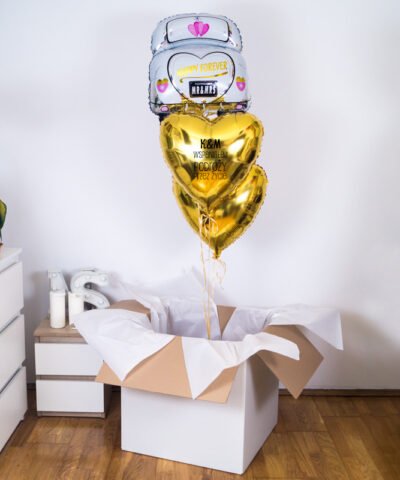 Balony z helem dla młodej pary – Wspaniałej Podróży