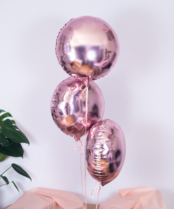Balony z helem koła w kolorze różowego złota – Elegancja