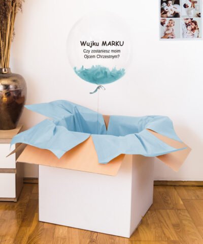 Personalizowany balon xxl z helem – Czy zostaniesz Ojcem Chrzestnym