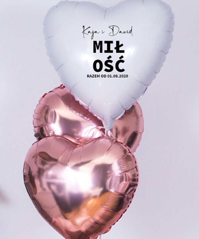 Personalizowane balony z helem dla pary na prezent – Miłość