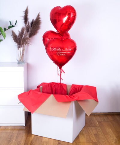 Balony czerwone serca z helem na rocznicę – Szczęśliwi Czasu Nie Liczą