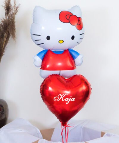 Balony z helem Hello Kitty z imieniem dziecka