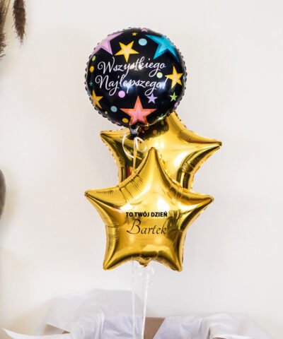 Balony z helem na urodziny – Wszystkiego najlepszego + imię