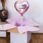Balon z helem różowe serce - Witaj szkoło