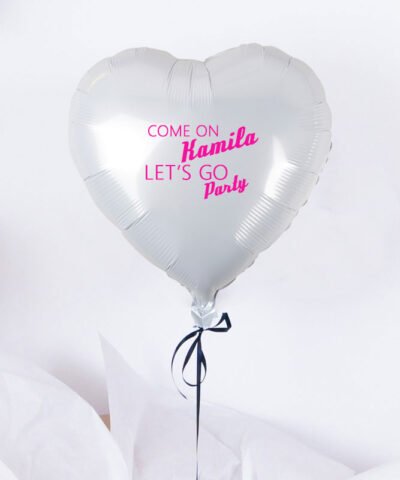 Balon serce z helem – Let’s Go Party + imię
