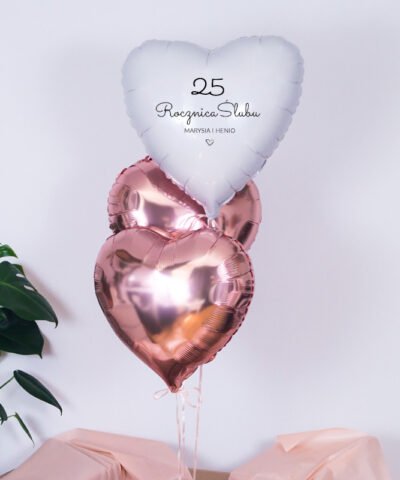 Balony z helem na 25 rocznicę ślubu z personalizacją