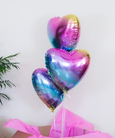 Balony z helem kolorowe serca – Tęczowo