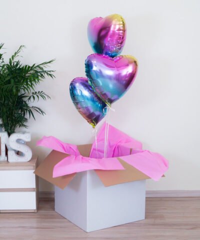 Balony z helem kolorowe serca – Tęczowo