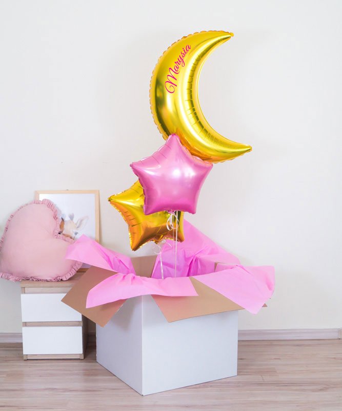 Balony z helem na prezent – księżyc i gwiazdki – Dobranoc