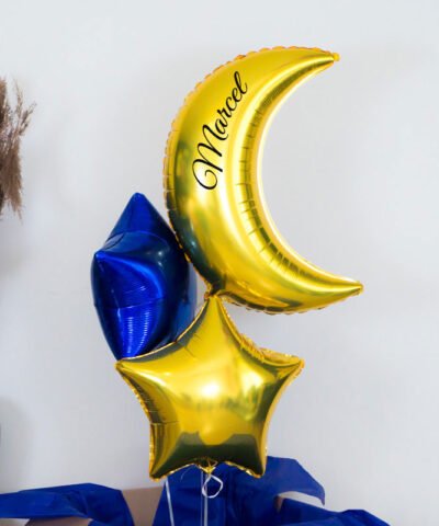 Balony z helem na prezent – księżyc i gwiazdki – Dobranocka