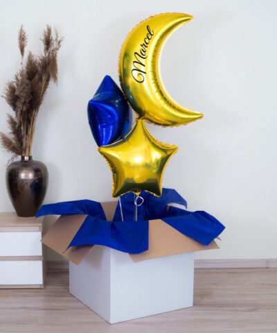 Balony z helem na prezent – księżyc i gwiazdki – Dobranocka