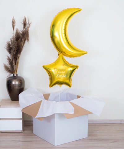 Balony z helem w pudełku – Przyjaciele księżyc i gwiazdka