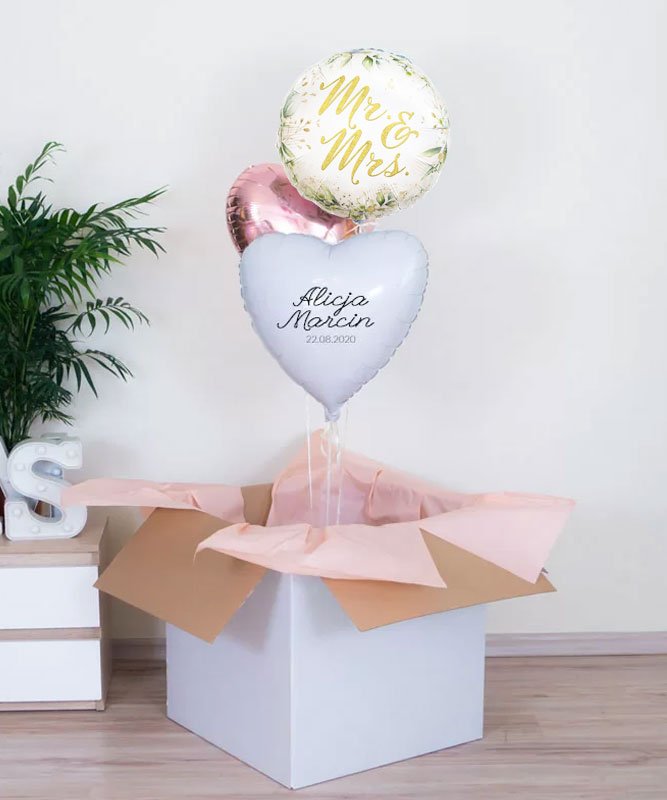 Balony z helem na prezent dla pary - Love Vibes