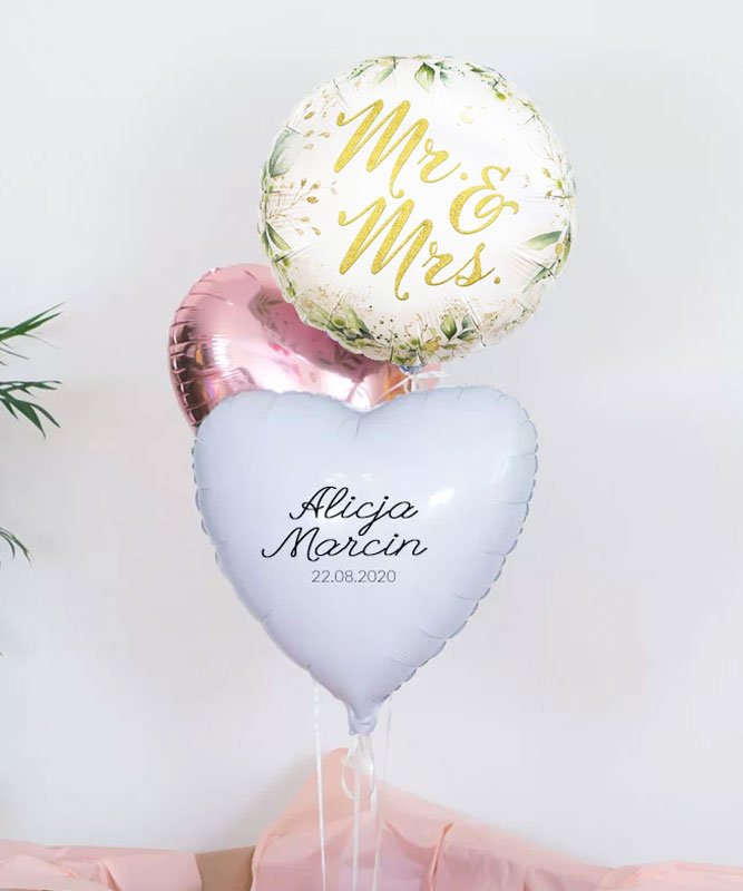 Balony z helem na prezent dla pary – Love Vibes