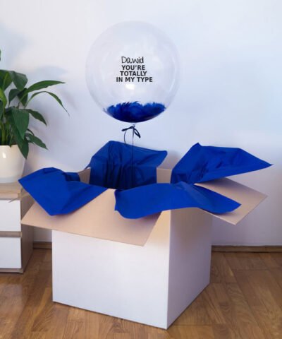 Balon gigant kula z helem w pudełku dla niego – My Type