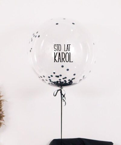 Wielki balon duża kula z helem i konfetti – prezent dla Mężczyzny na urodziny