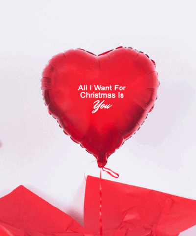 Balon z helem czerwone serce – All I Want For Christmas Is You