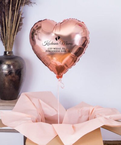 Balon z helem w kształcie serca – Zostaniesz Babcią