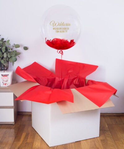 Personalizowany balon kula z helem w pudełku – Dobrze, tam gdzie Ty