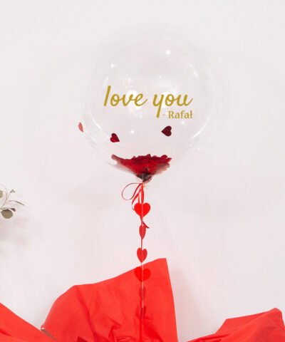 Personalizowany balon  kula z helem w pudełku – Love You