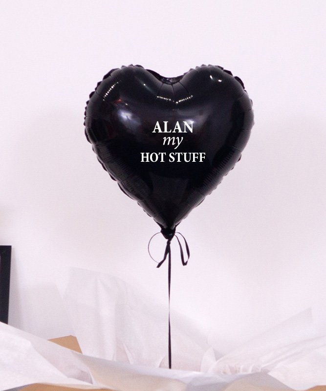 Balon czarne serce z helem – Hot Stuff