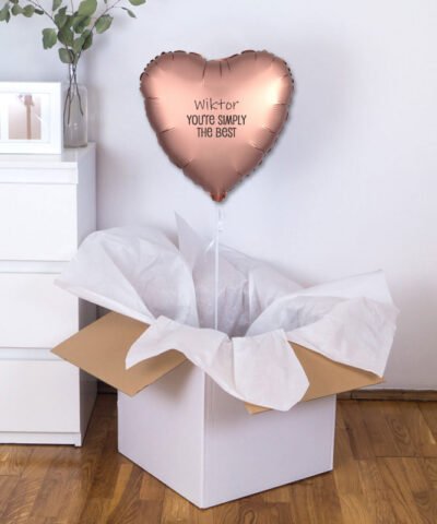 Balon z helem w kształcie serca + imię – Simply the best