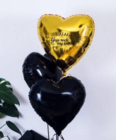 Balony serca w pudełku z helem dla mężczyzny – You Rock My World