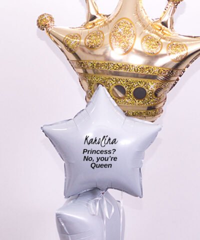 Trzy balony z helem w pudełku na prezent – Queen