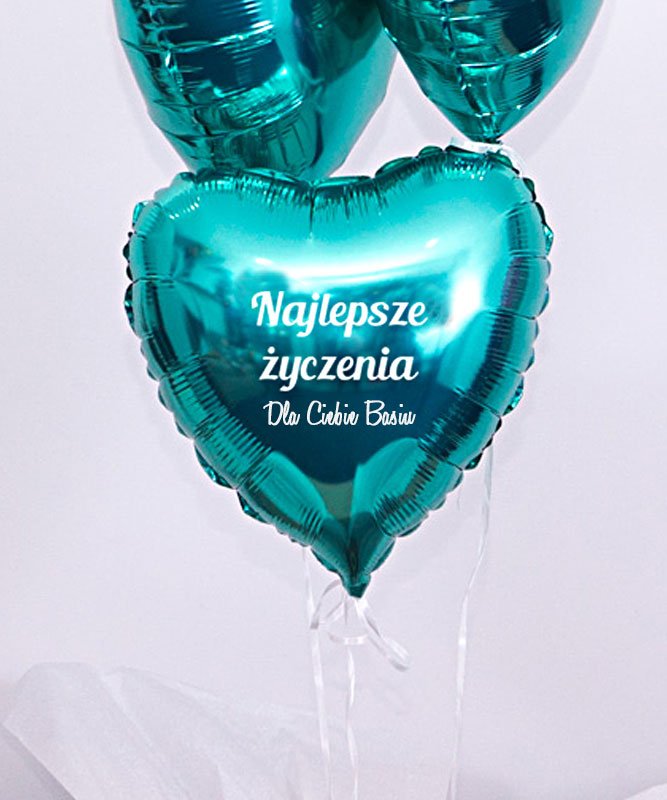 Trzy balony z helem w pudełku na prezent – Najlepsze Życzenia
