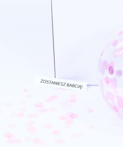 Zostaniesz Babcią – balon z wiadomością w środku