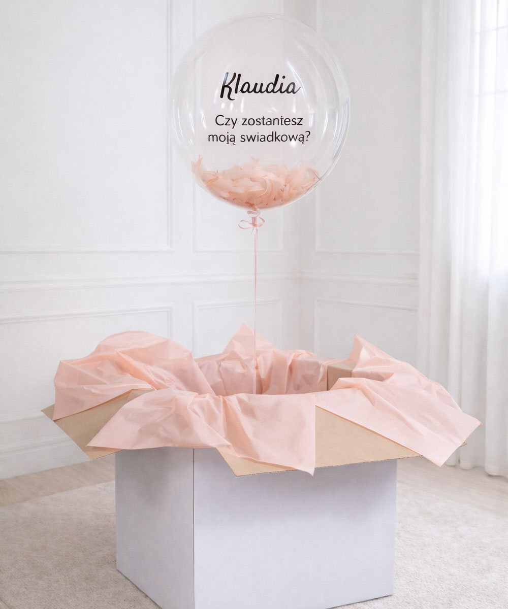 Prośba o świadkowanie – balon z helem w rozmiarze XXL