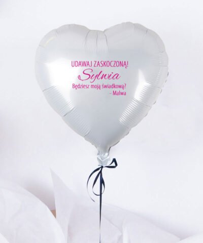 Prośba o bycie świadkową – balon z helem + imię