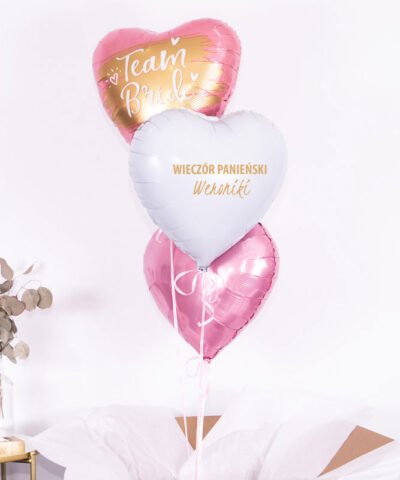 Trio balonowe na dla przyszłej Pani Młodej – Bride Team