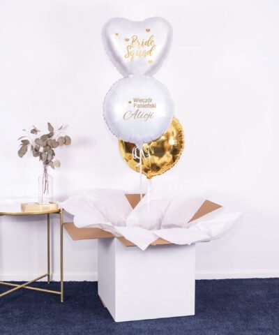 Balony z helem w pudełku na wieczór Panieński