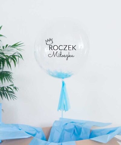 Prezent na roczek – balon xxl z imieniem i helem w pudełku